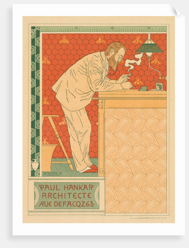 Les Maitres de lAffiche, Pl. 91: Paul Hankar, Architecte rue defacqz 63, c. 1894 by Adolphe Crespin