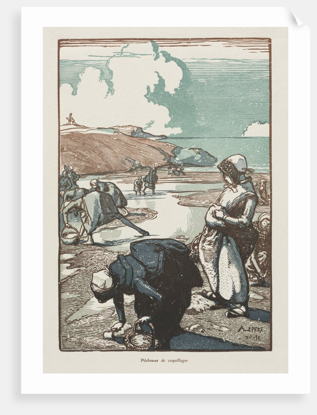 Les Pêcheuses de Pignons, Saint-Jean-de-Mont, 1903 by Auguste Louis Lepère