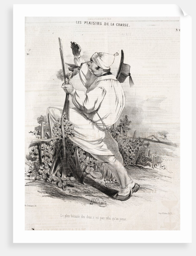 Les Plaisirs de la chasse: Le plus bécasse des deux nest pas celui quon pense, 1842 by Alade Joseph Lorentz