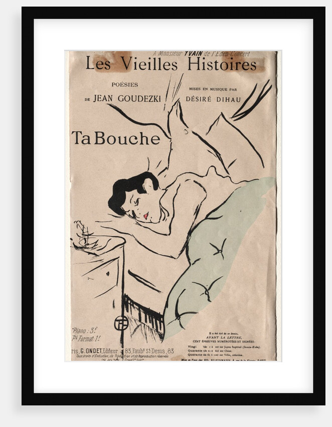 Les Vieilles histoires: Ta Bouche, 1893 by Henri de Toulouse-Lautrec
