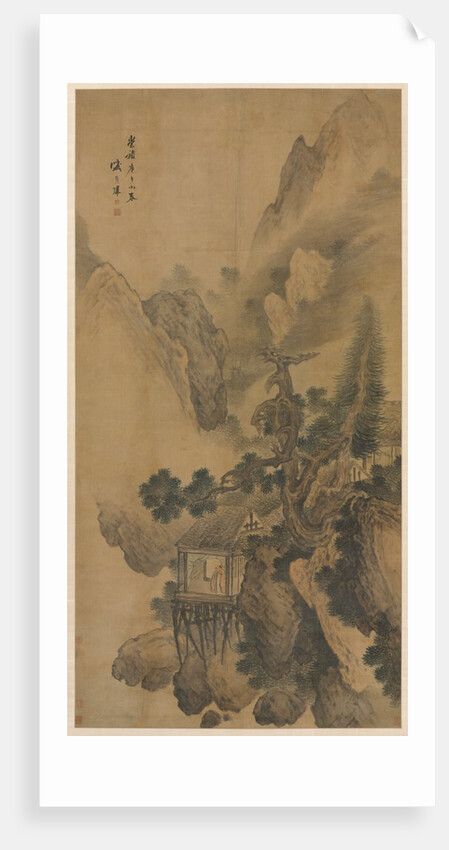 Lonely Retreat Overlooking a Misty Valley, 1630 by Sheng Maoye