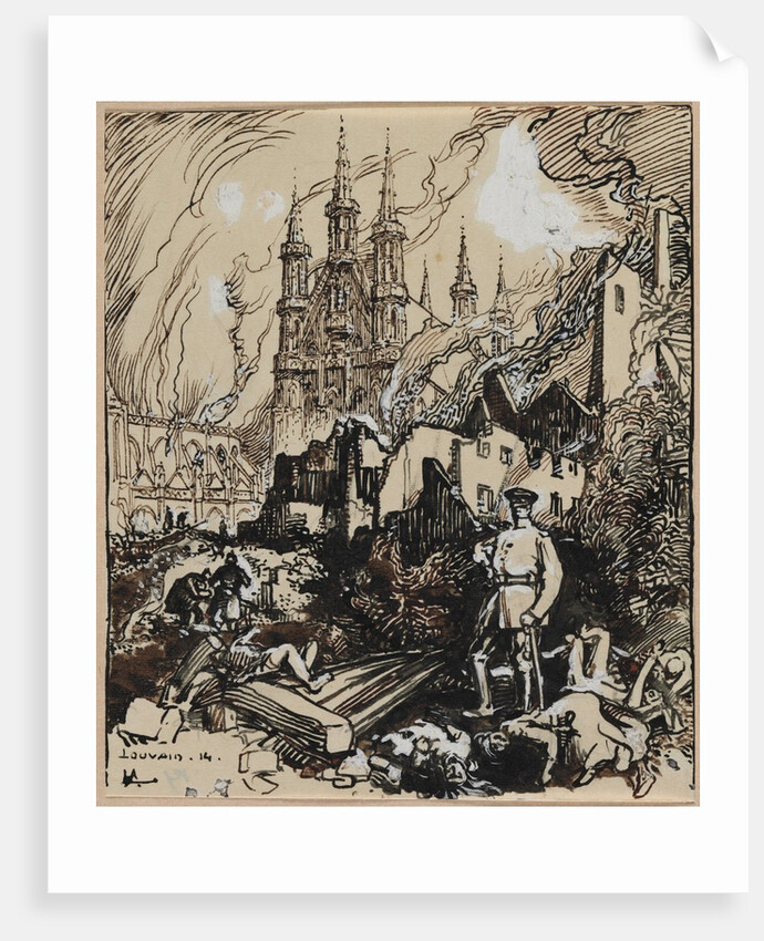 Louvain, 1914 by Auguste Louis Lepère
