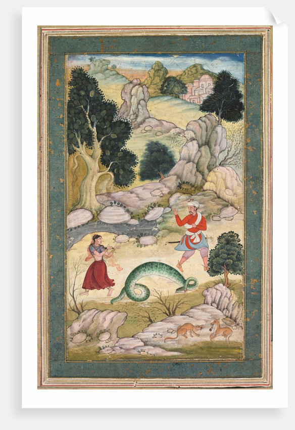 Lovers Parting, Page from a Book of Fables, c. 1590-95 by Unknown