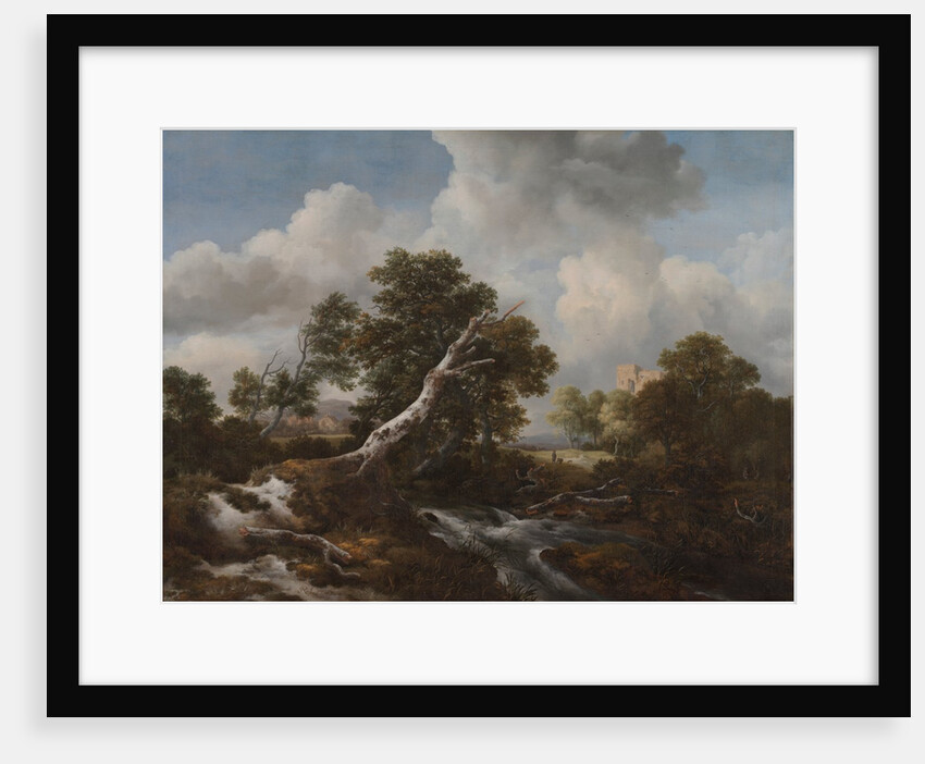 Low Waterfall in a Wooded Landscape with a Dead Beech Tree, c. 1660-1670 by Jacob van Ruisdael