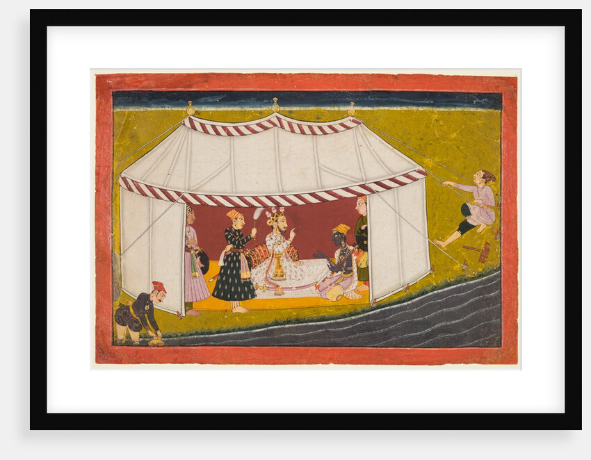 Madhava in a tent before a ruler, from a Madhavanala Kamakandala series, c. 1700 by Unknown