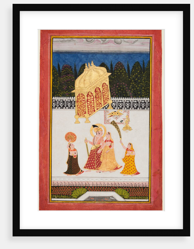 Maharana Ari Singh and his consort on a terrace, c. 1761 by Unknown