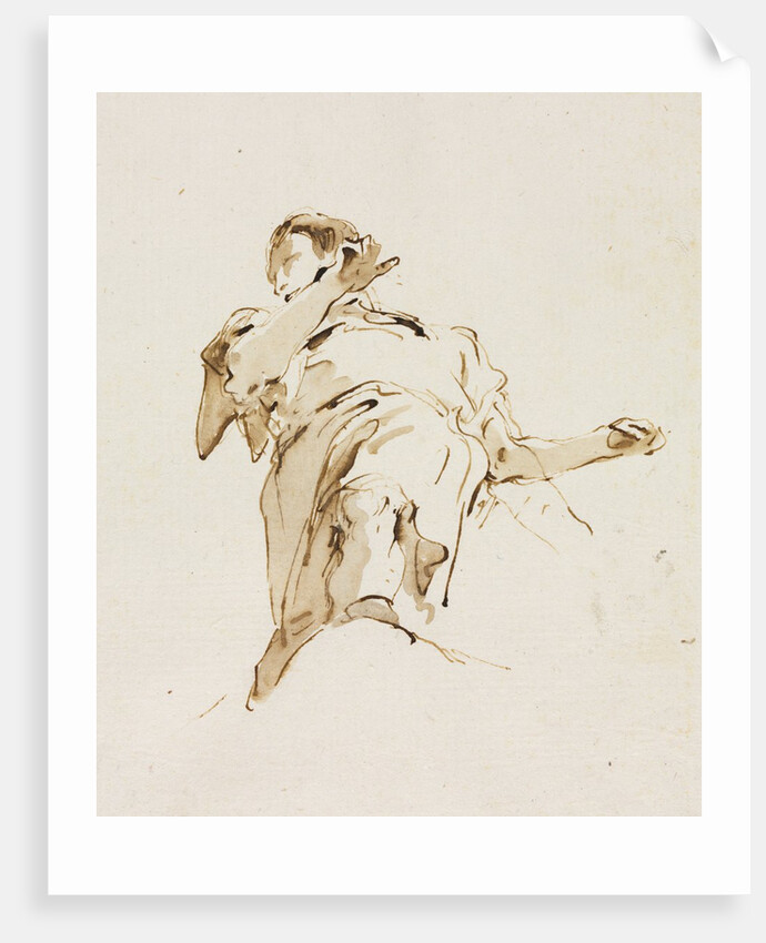 Male Figure Seen from Below, c. 1740s by Giovanni Battista Tiepolo