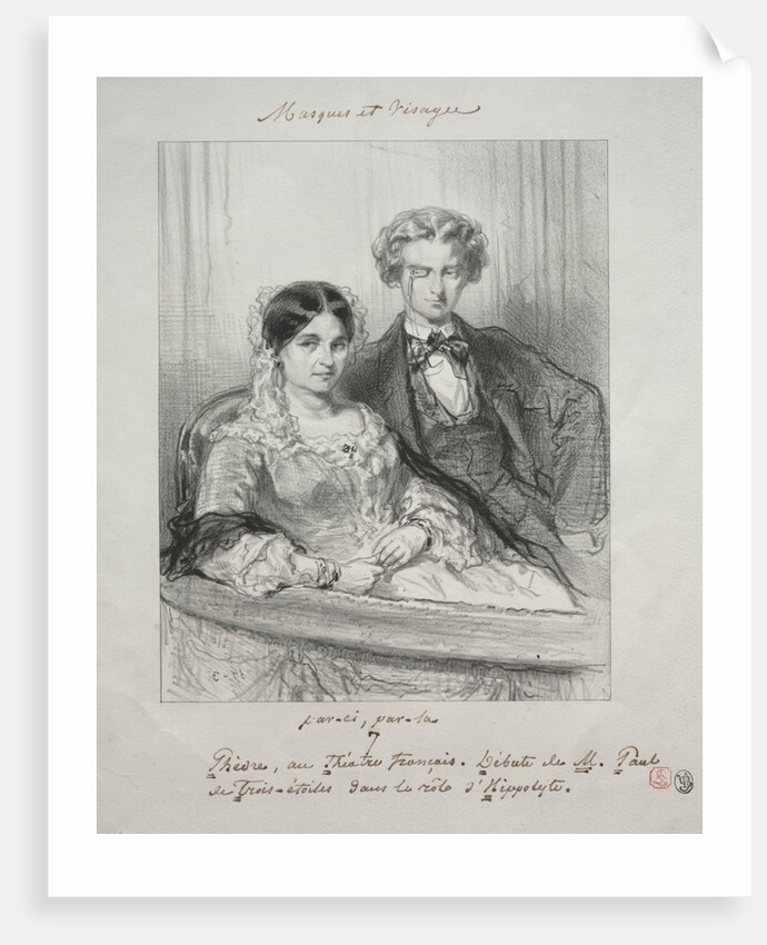 Masques et visages: Paric, par-la: Phèdre au Théâtre-Francais…, 1857-1858 by Paul Gavarni