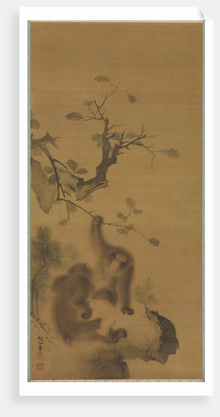 Monkeys on a Rock Ledge, 1615-1868 by Mori Sosen