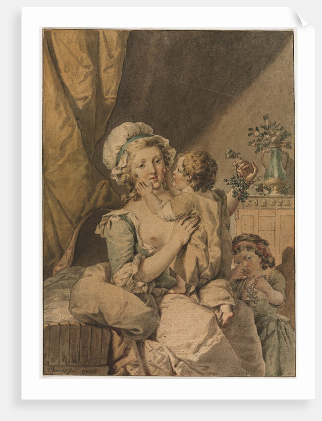 Mother with Two Children, 1788 by Henri Chevaux