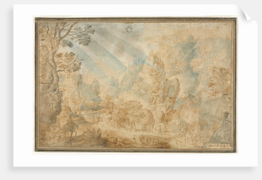 Mountain Landscape with Figures, first half 1600s by Anton Mirou