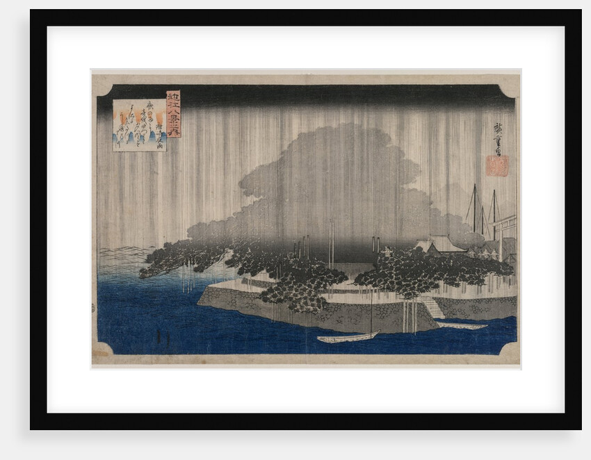 Night Rain at Karasaki, from the series Eight Views of Omi, c. 1835 by Utagawa Hiroshige