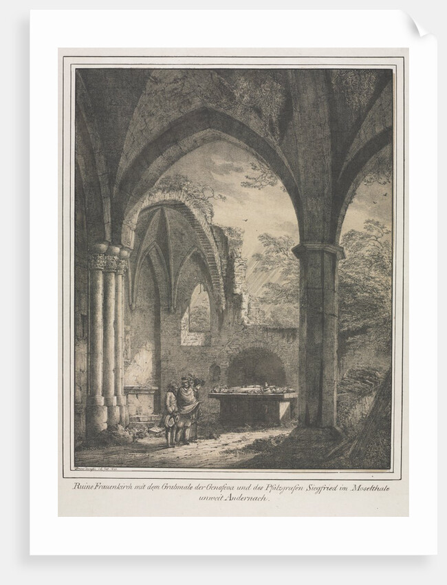 Notable Buildings of the Middle Ages in Germany: Ruins of the Church of the Virgin…, 1821 by Domenico Quaglio