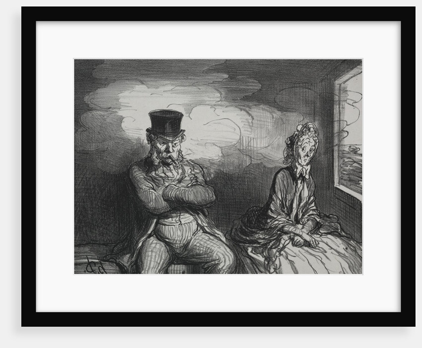 On the Train: A Pleasant Companion, 1862 by Honoré Daumier; Bertauts