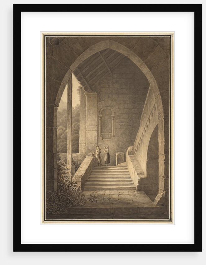 Outer Staircase of a Gothic Ruin, 1830 by Domenico Quaglio