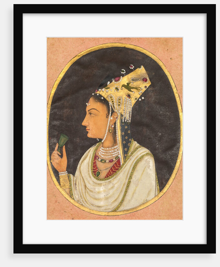 Oval portrait of a woman in a Chaghtai hat, c. 1740-50 by Unknown