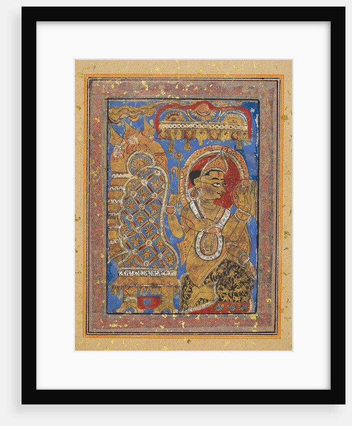 Page from a Kalpa-sutra: Indra paying homage to Mahavira, early 16th century by Unknown