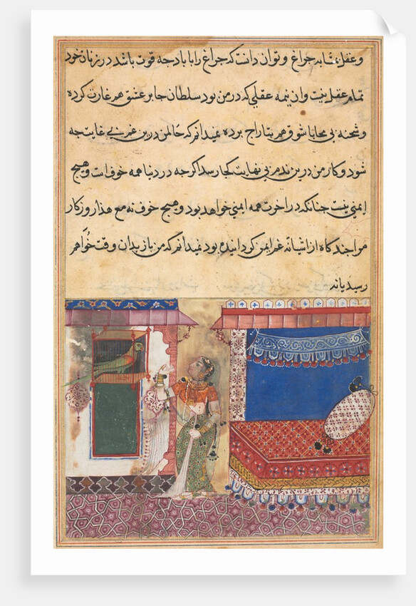 Page from Tales of a Parrot: Eighteenth night: The parrot addresses…, c. 1560 by Unknown