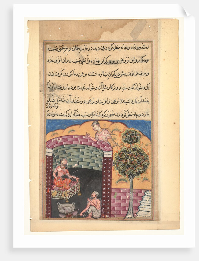 Page from Tales of a Parrot: Seventh night: The Brahman gambler sees…, c. 1560 by Unknown