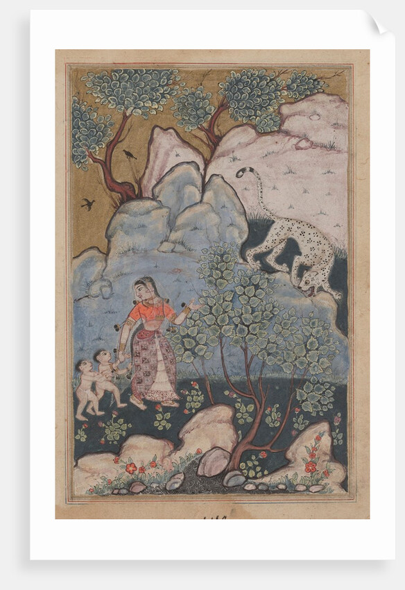 Page from Tales of a Parrot: Thirtieth night: A woman with two children…, c. 1560 by Unknown