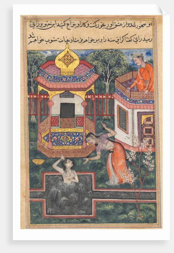 Page from Tales of a Parrot: Thirty-fifth night: The son of the king of Babylon?, c. 156 by Unknown