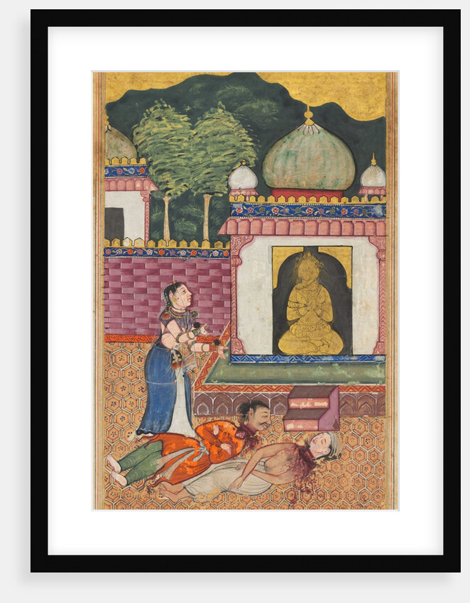 Page from Tales of a Parrot: Thirty-fourth night: The princess discovers…, c. 1560 by Unknown