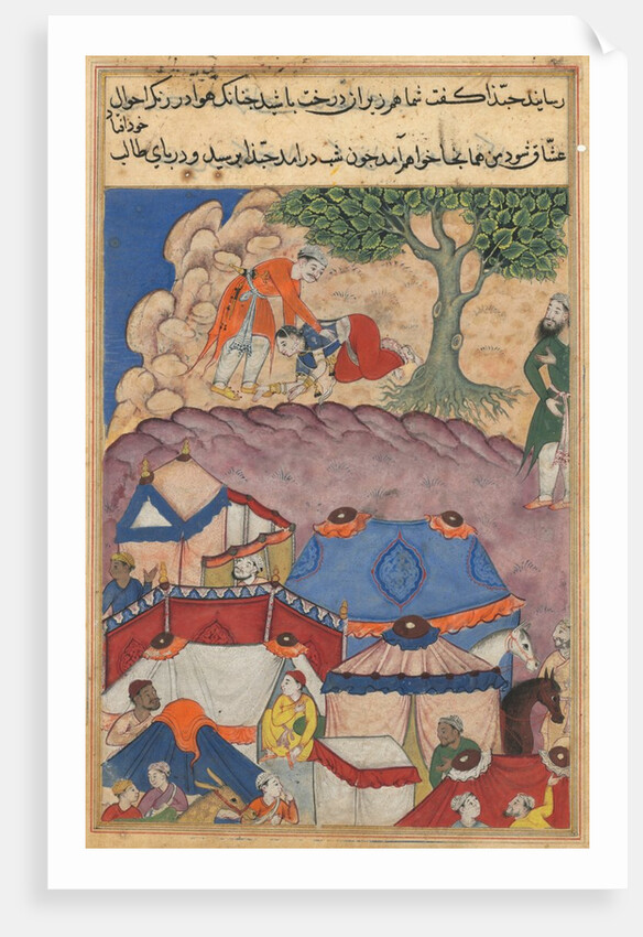 Page from Tales of a Parrot: Twenty-fourth night: Habbaza meets Bashir?, c. 1560 by Unknown