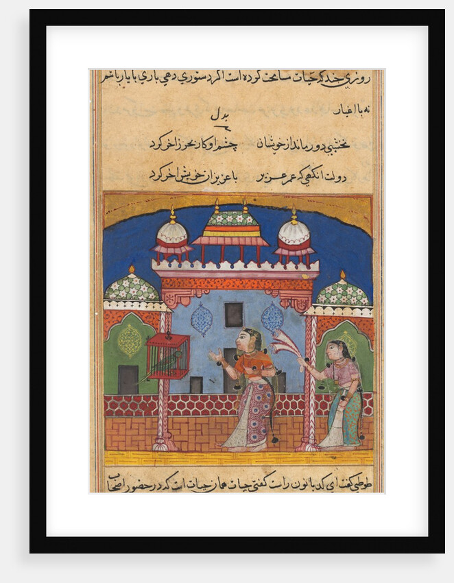 Page from Tales of a Parrot: Twenty-second night: The parrot addresses…, c. 1560 by Unknown