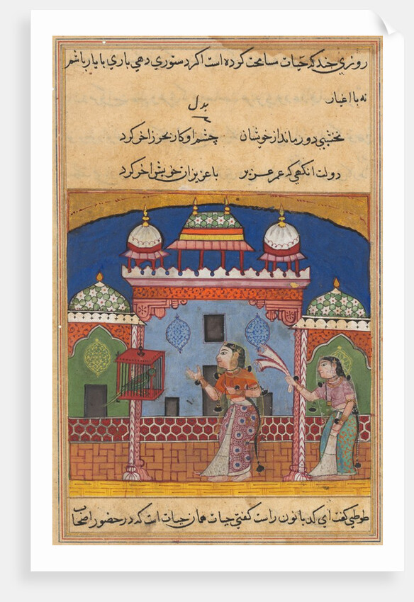 Page from Tales of a Parrot: Twenty-second night: The parrot addresses…, c. 1560 by Unknown