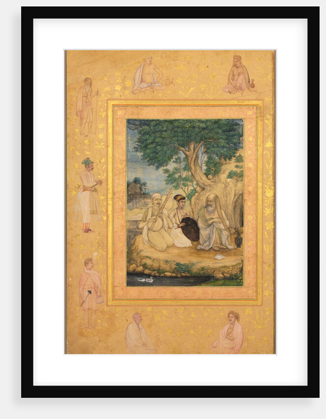 Page from the Late Shah Jahan Album: Prince and Ascetics, c. 1630 by Govardhan (attributed to)