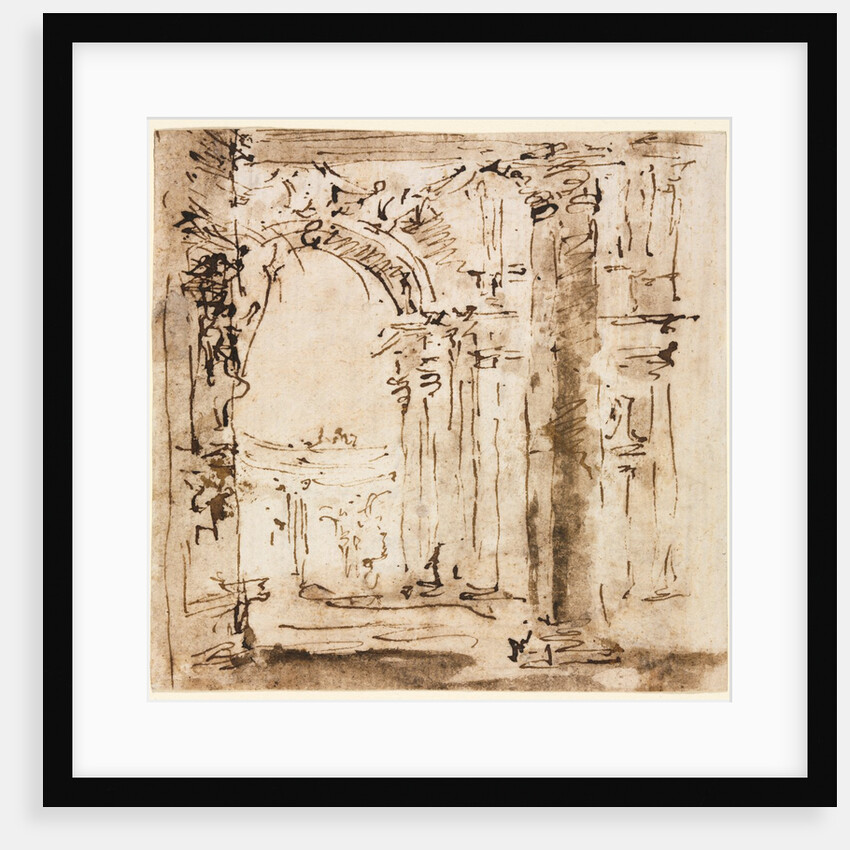 Pair of Drawings: Sketch of the Labyrinth of the Villa Pisani and Piazza San Marco…, 1773-1778 by Francesco Guardi