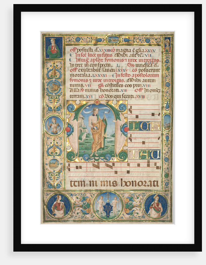 Pair of Graduals: Initial with St. Andrew and Mass for the Dead, c. 1480 by Jacopo Filippo d' Argenta
