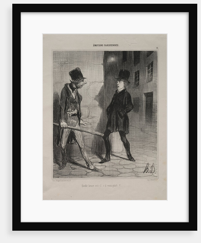 Parisian Emotions, plate 11: What Time is it Please?, 24 November 1839 by Honoré Daumier; Aubert