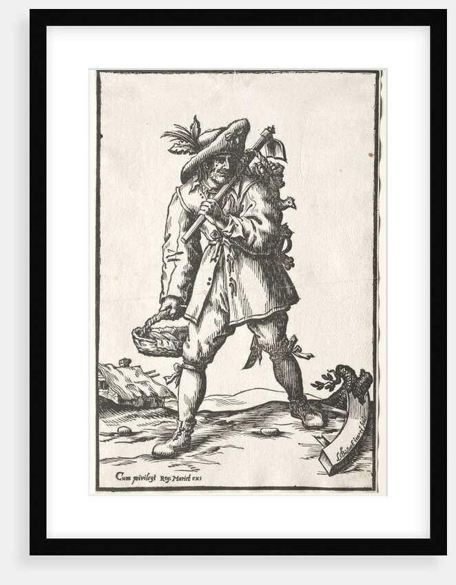 Peasant with Hoe, Basket and Hen by Ludolph Büsinck