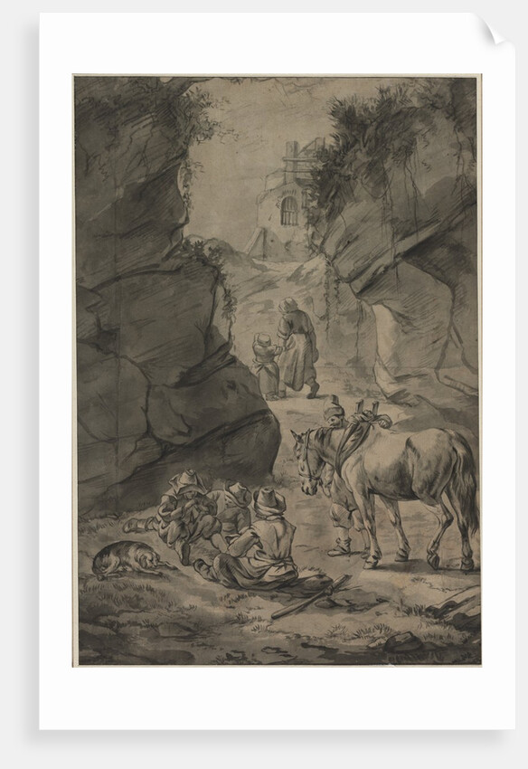 Peasants in a Rocky Landscape, second third 1600s by Jan Wouwerman