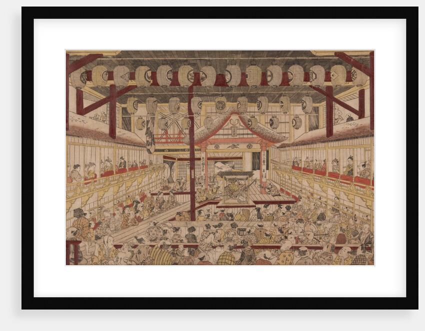 Perspective View of the Interior of the Nakamura Theater with Ichikawa Ebizo II as Yanone Goro, 1740 by Okumura Masanobu