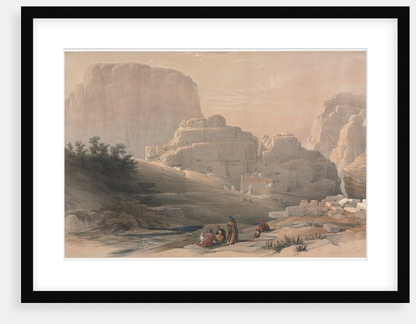 Petra, Lower End of the Valley, Viewing the Acropolis, 1839 by David Roberts