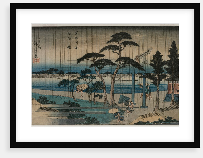 Picture of Light Rain on the Embankment of the Sumida River…, late 1830s or early 1840s by Ando Hiroshige