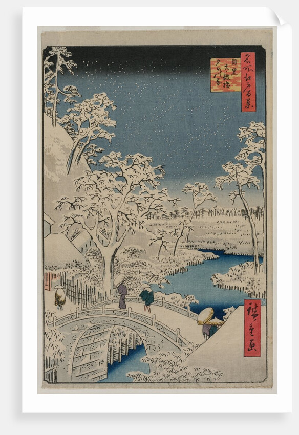 Picture of Twilight at the Drum Bridge in Meguro…, 1857 by Ando Hiroshige