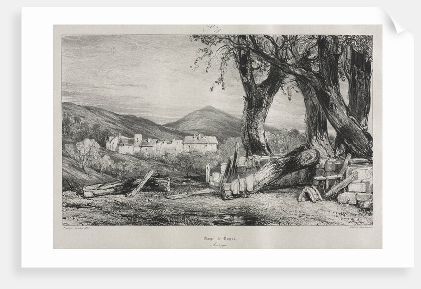 Picturesque and Romantic Journeys in Old France: Auvergne, Gorge of Royat, Plate 79, 1830 by Eugène Isabey