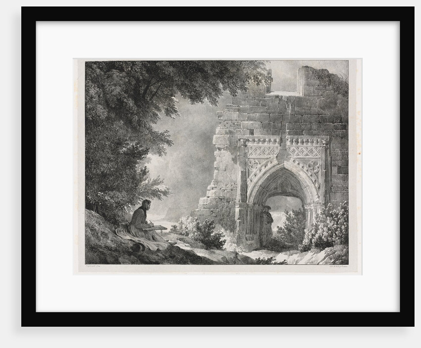 Picturesque and Romantic Journeys in Old France: Ruins of the Palace of the White Queen, 1824 by Alexandre-Evariste Fragonard