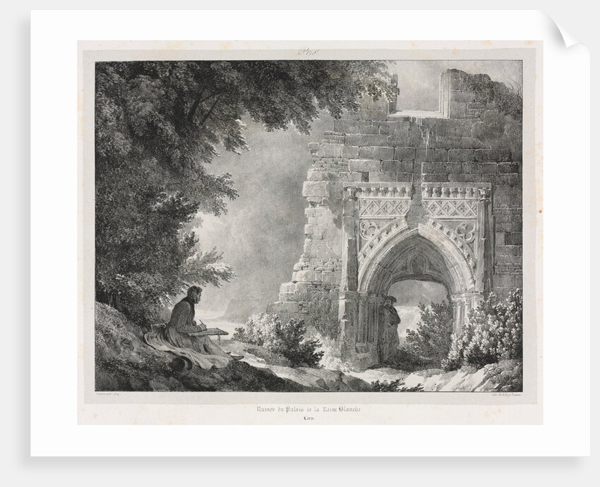 Picturesque and Romantic Journeys in Old France: Ruins of the Palace of the White Queen, 1824 by Alexandre-Evariste Fragonard