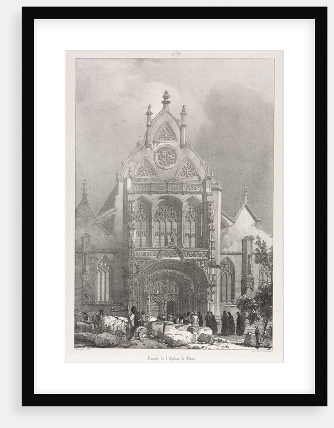 Picturesque and Romantic Trips in Old France, Franche-Compté: Front of the Church at Brou, 1825 by Richard Parkes Bonington