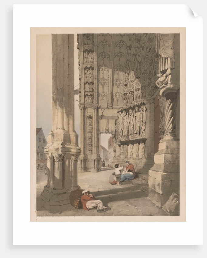 Picturesque Architecture in Paris, Ghent, Antwerp, Rouen, Etc.: South Porch of Chartres Cathedral,, by Thomas Shotter Boys