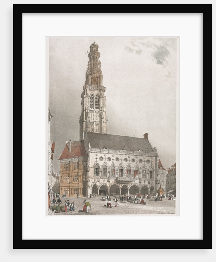 Picturesque Architecture in Paris, Ghent, Antwerp, Rouen: LHôtel de Ville, Arras, France, 1839 by Thomas Shotter Boys