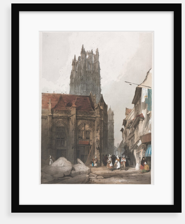 Picturesque Architecture in Paris, Ghent, Antwerp, Rouen: St. Laurent, Rouen, France, 1839 by Thomas Shotter Boys