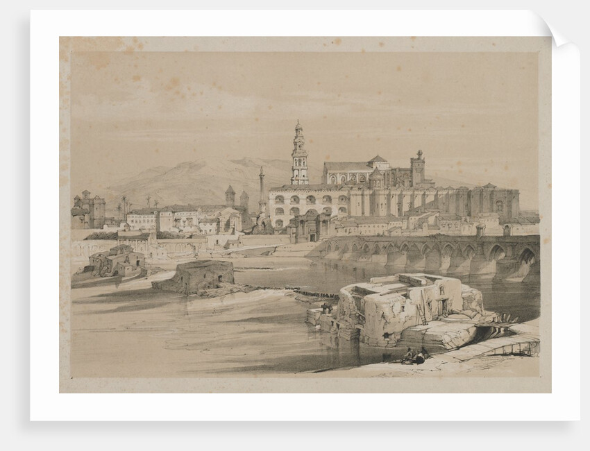 Picturesque Sketches in Spain: Remains of a Roman Bridge on the Guadalquiver, Cordova, 1837 by Thomas Shotter Boys