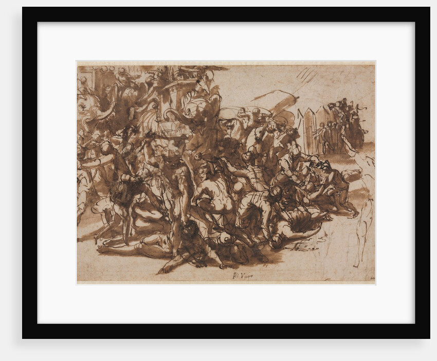 Poros Assailed by the Macedonian Army; Sketches of Animals, c. 1545/47 by Perino del Vaga