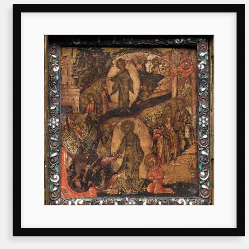 Portable Triptych Icon: The Resurrection and Anastasis, 1600s by Unknown