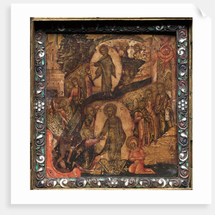 Portable Triptych Icon: The Resurrection and Anastasis, 1600s by Unknown